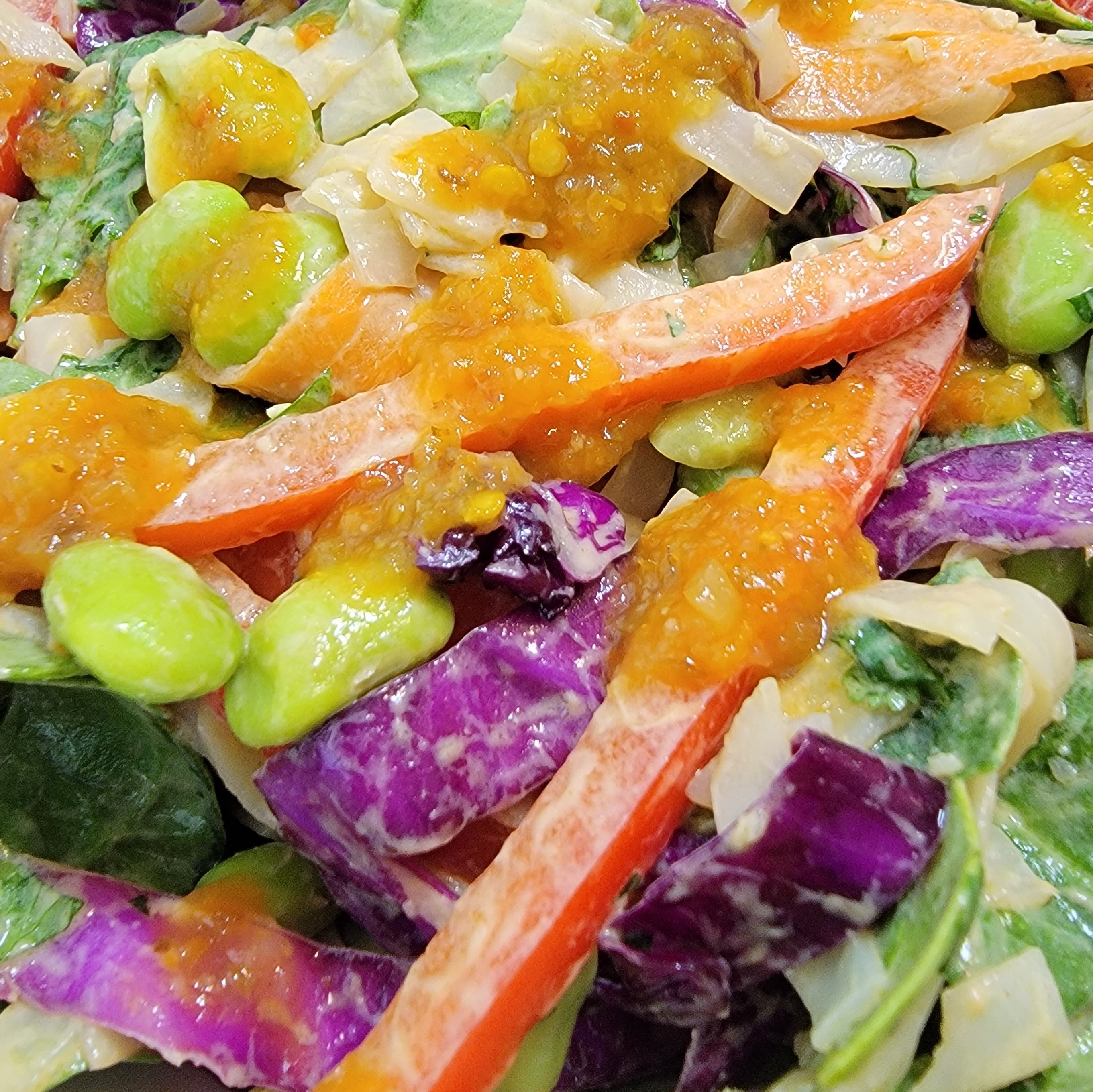 Spicy Vegan Rainbow Peanut Pasta